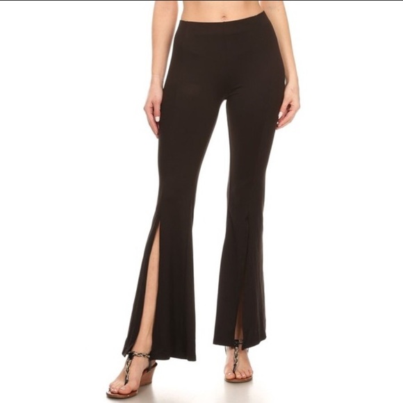 flared pants with slits